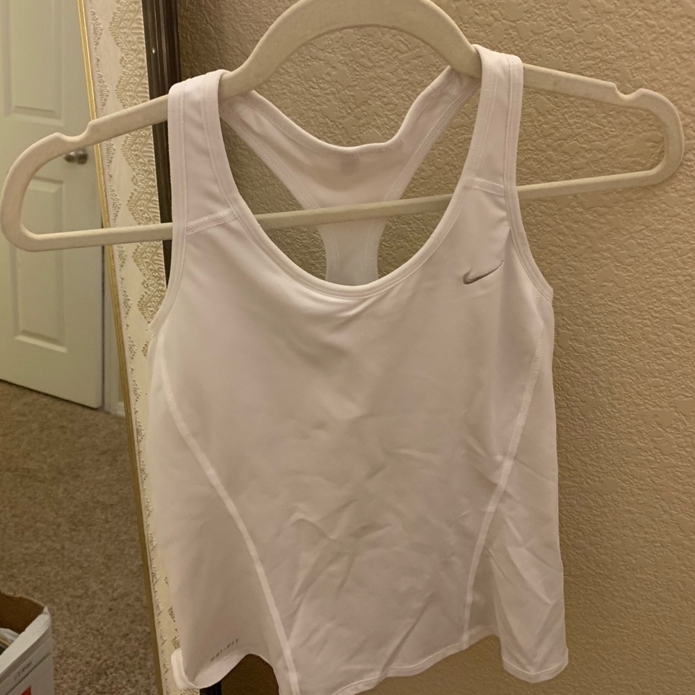 White Nike Dri-fit Compression Tank Top